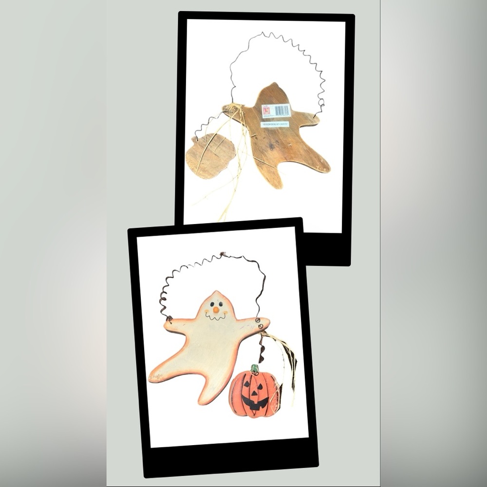 Vintage Tender Heart Treasures Wood Ghost Halloween Wall Hanging